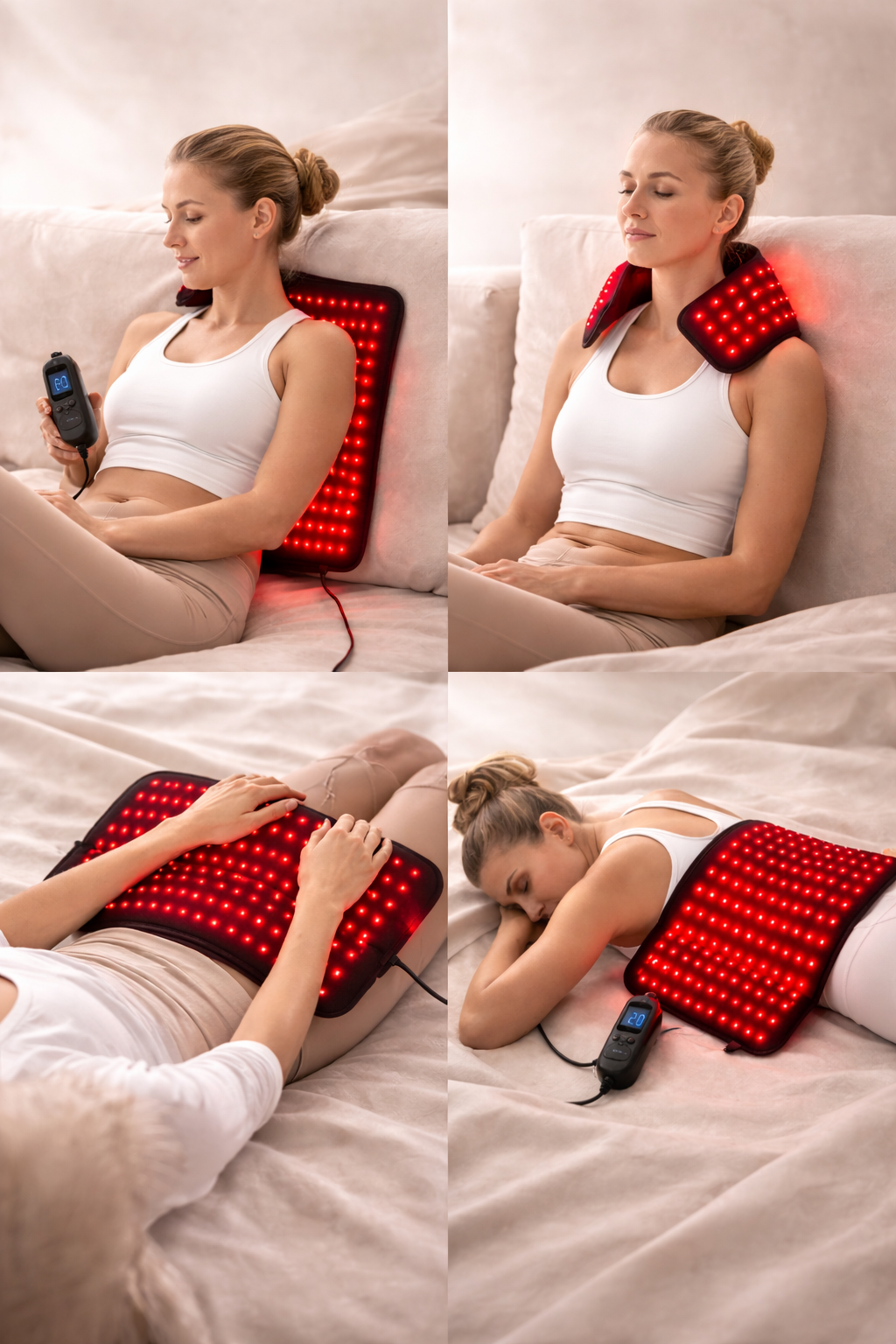 Luvero Tapis de luminothérapie rouge – Chaleur infrarouge et récupération musculaire 210 LED