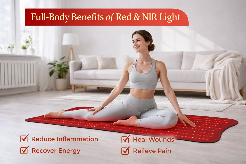 Tapis de luminothérapie Luvero™ Pro à lumière rouge – 540 LED – Soulagement profond de la douleur et couverture complète du dos