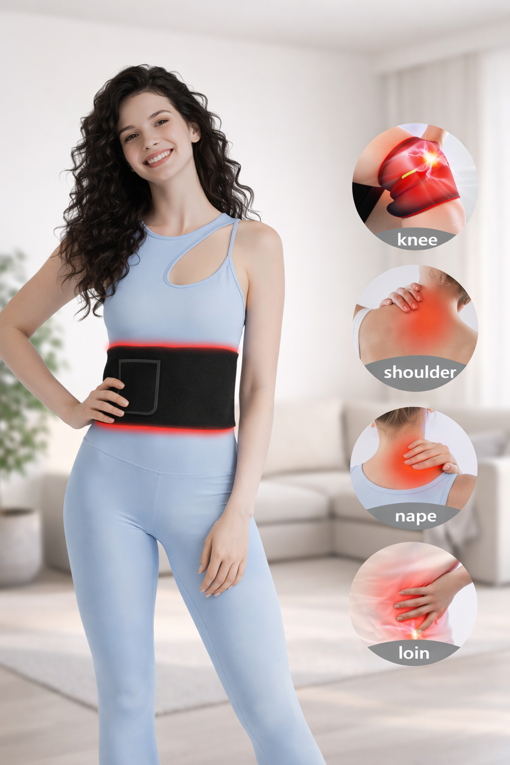Ceinture de luminothérapie rouge Luvero™ – Chaleur infrarouge et soulagement de la douleur